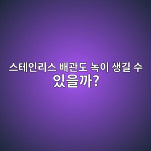 스테인리스 배관도 녹이 생길 수 있을까? 1 ec8aa4ed858cec9db8eba6acec8aa4 ebb0b0eab480eb8f84 eb85b9ec9db4 ec839deab8b8 ec8898 ec9e88ec9d84eab98c 1787201806